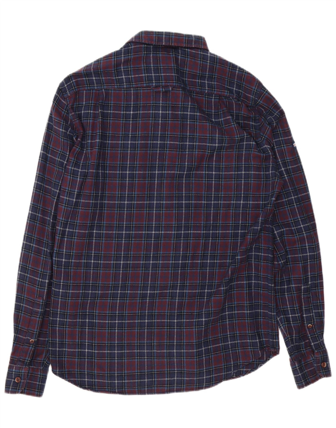 Superdry Chemise Regular Fit Flanelle Homme Bleu Marine Moyen Carreaux Coton