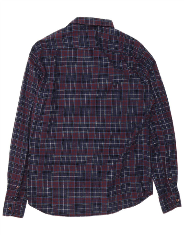 Superdry Chemise Regular Fit Flanelle Homme Bleu Marine Moyen Carreaux Coton