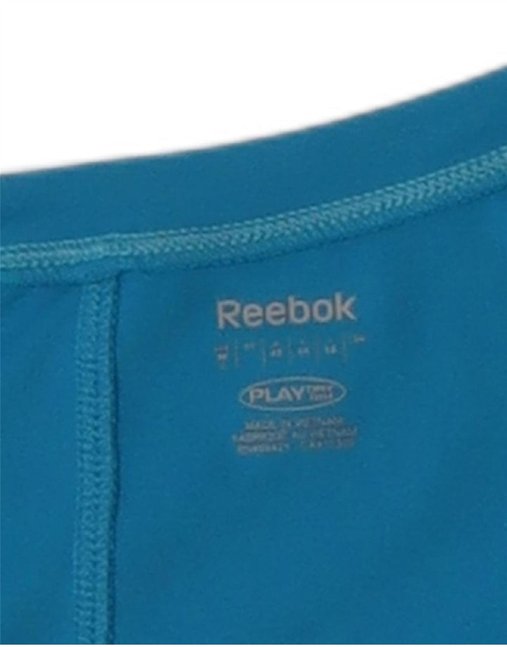 REEBOK Womens T-Shirt Top UK 12 Medium Blue Polyester Sports