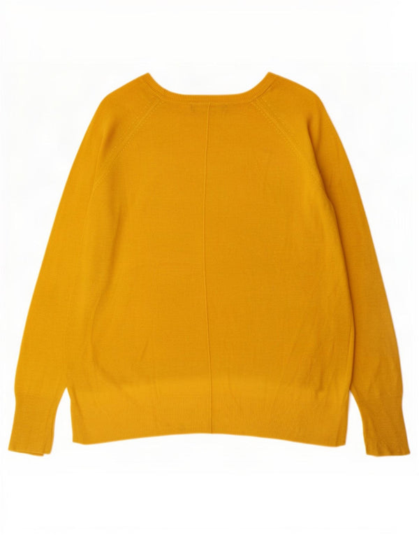 Zara Pull surdimensionné à col bateau pour femme UK 10 Petit Jaune