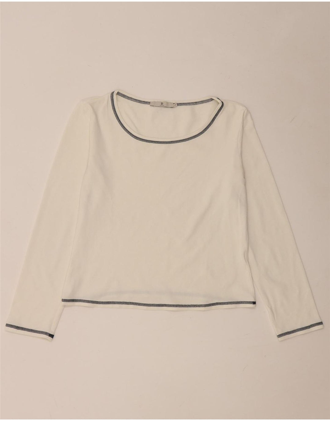 i Blues Haut court à manches longues pour femme UK 14 Large Blanc