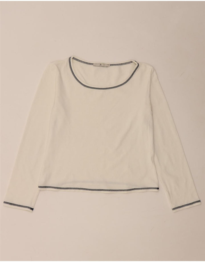 i Blues Haut court à manches longues pour femme UK 14 Large Blanc