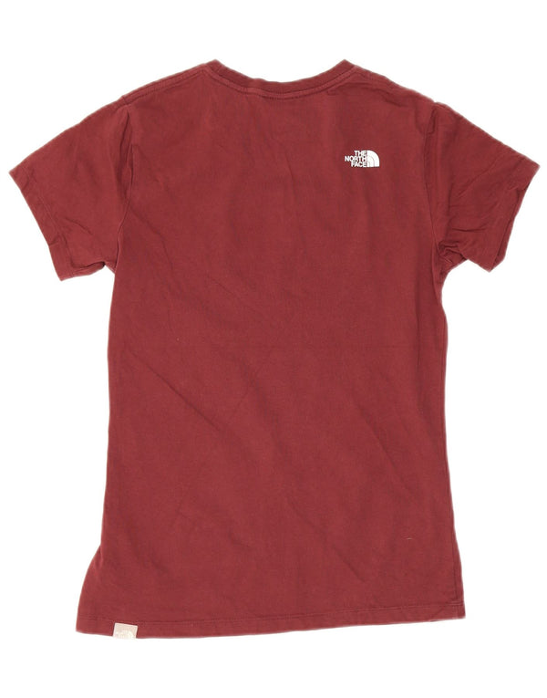 The North Face T-shirt graphique pour femme UK 8 petit coton bordeaux