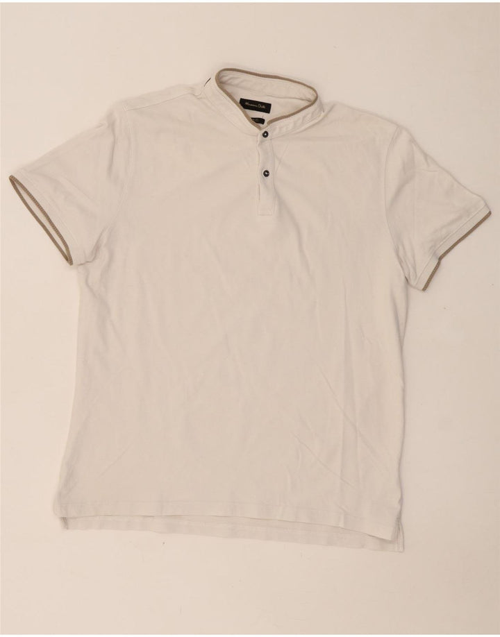 MASSIMO DUTTI Polo coupe décontractée pour homme XL Blanc