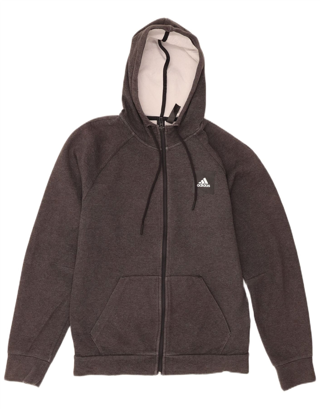 Adidas Pull à capuche zippé pour homme Petit coton gris