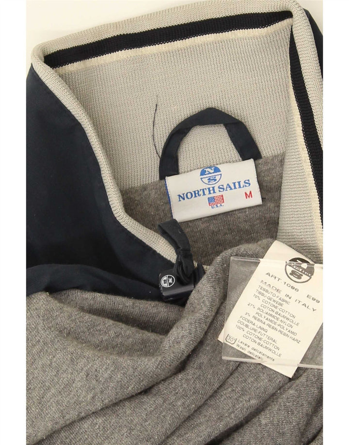 North Sails Veste Bomber Homme UK 38 Medium Bleu Marine Colorblock Coton