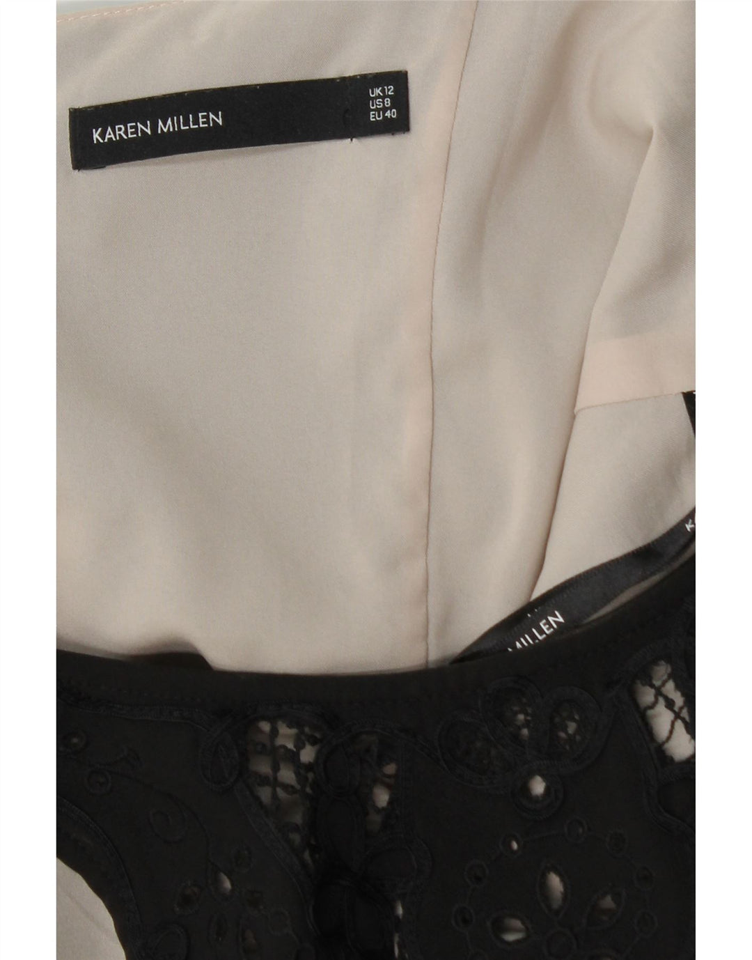 KAREN MILLEN Robe moulante sans manches pour femme UK 12 Polyester noir moyen