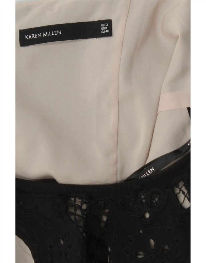 KAREN MILLEN Robe moulante sans manches pour femme UK 12 Polyester noir moyen