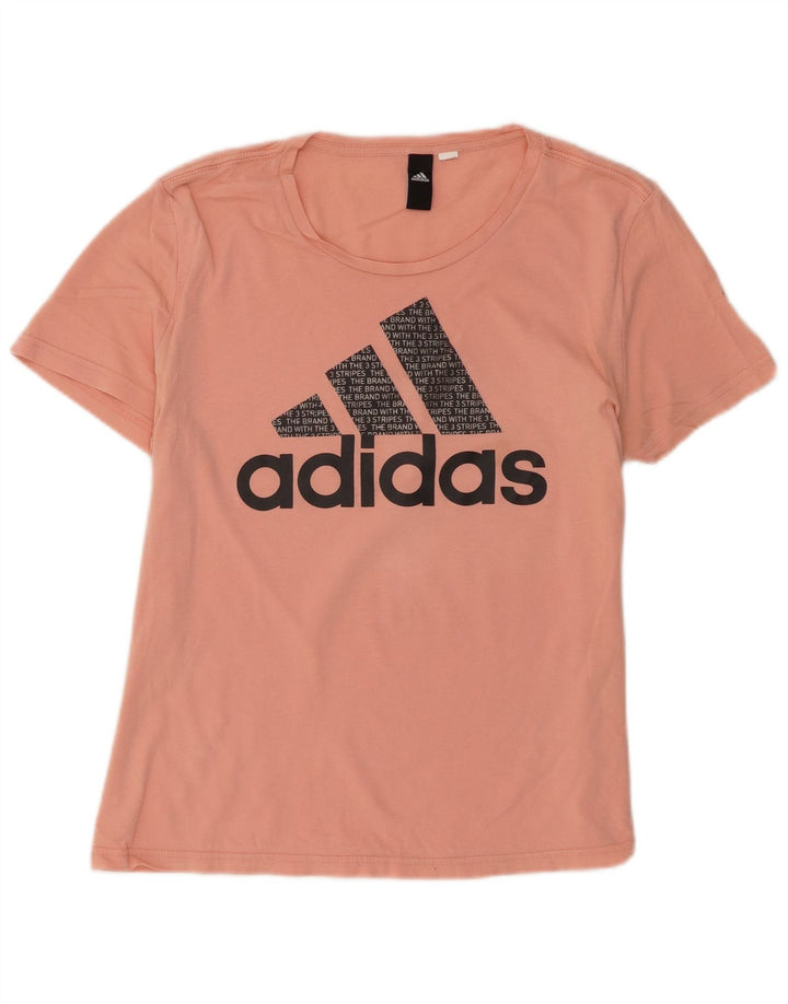 Adidas T-shirt graphique pour femme UK 14 Orange moyen