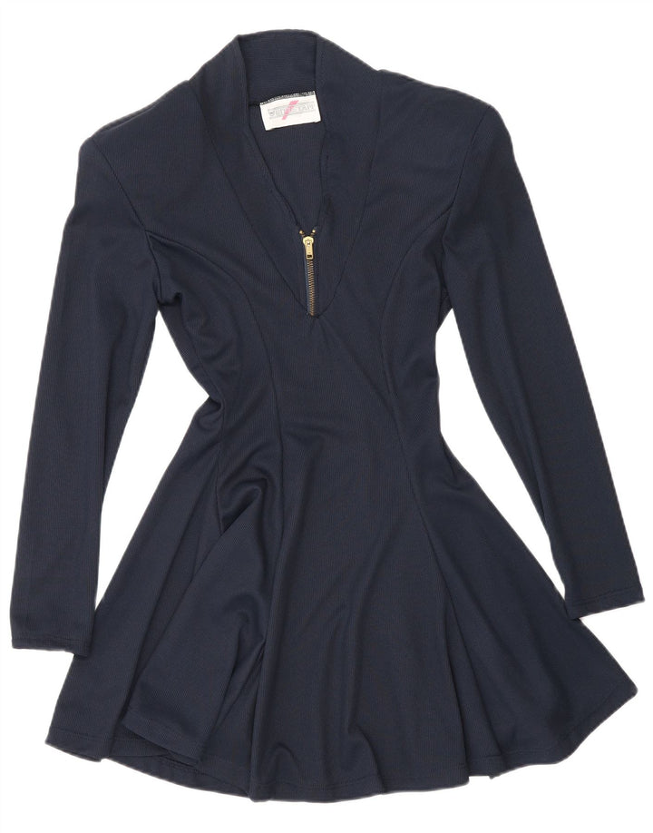 Robe trapèze à manches longues White Stuff pour femme UK 12 bleu marine moyen