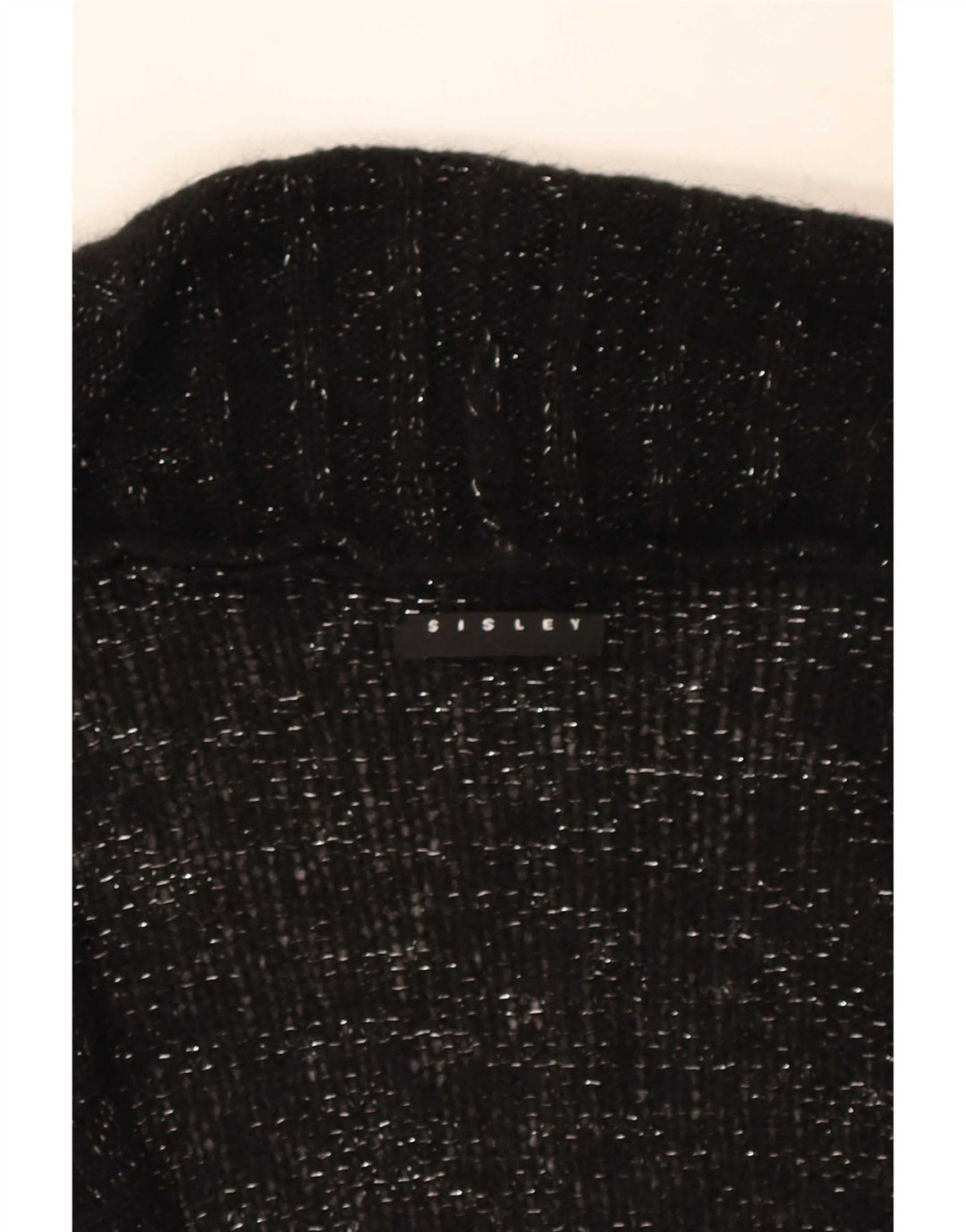 Sisley Femme Cardigan Pull UK 44 Moyen Noir Moucheté