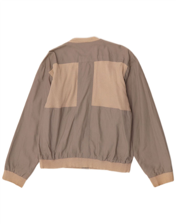 vintage Mens Bomber Jacket UK 40 Grand Gris Colorblock