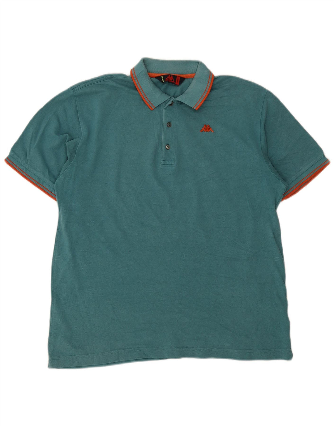 Kappa Polo Homme Large Vert Rayé Coton