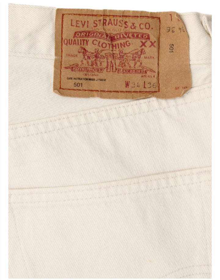 Levi's Jean Droit 501 Homme Blanc W34 L31 Coton