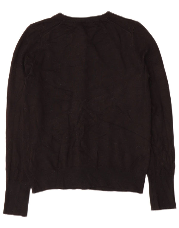 Zara Cardigan Femme Pull UK 10 Petit Viscose Noir