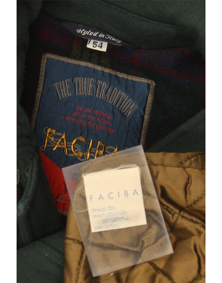 Faciba Duffle Coat à capuche pour homme IT 54 2XL Vert Laine