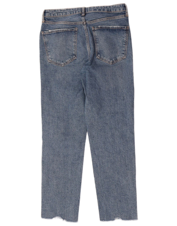 Zara Jean court taille haute pour femme EU 40 Medium W30 L26 Bleu Coton