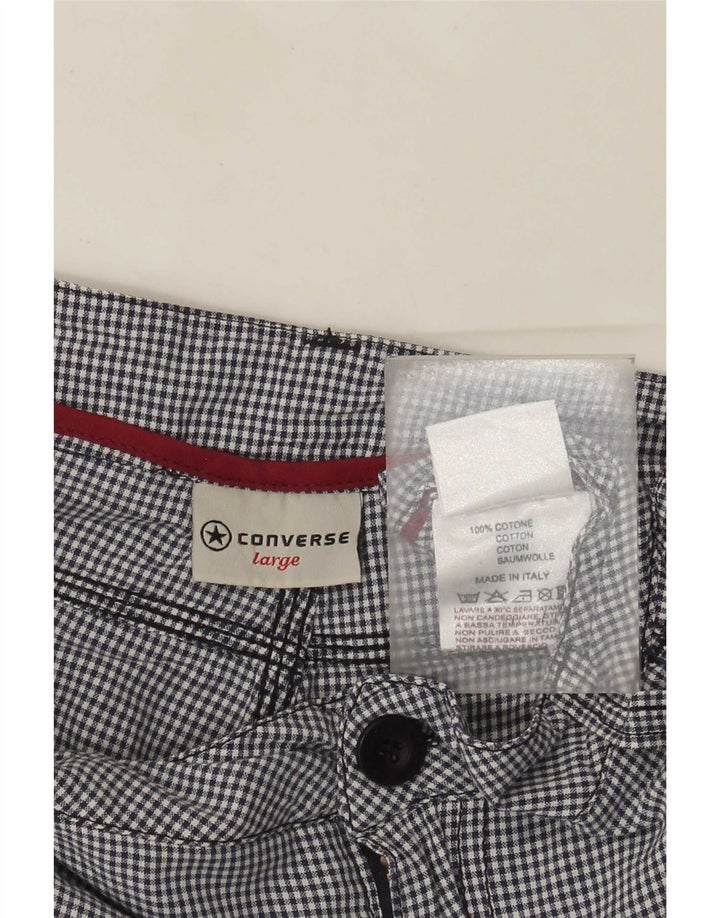 Converse Short décontracté pour femme Large W34 en coton vichy bleu marine