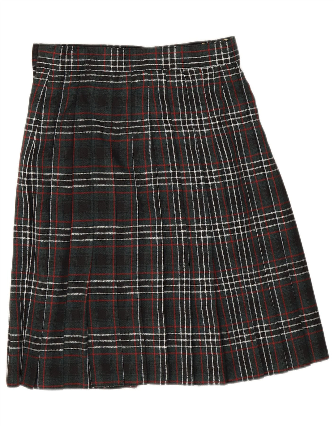 C&A Jupe portefeuille femme UK 10 Small W26 Vert Plaid Polyester