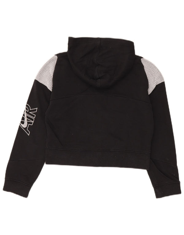 Nike Sweat à capuche court zippé pour fille 12-13 ans Grand Noir Colorblock