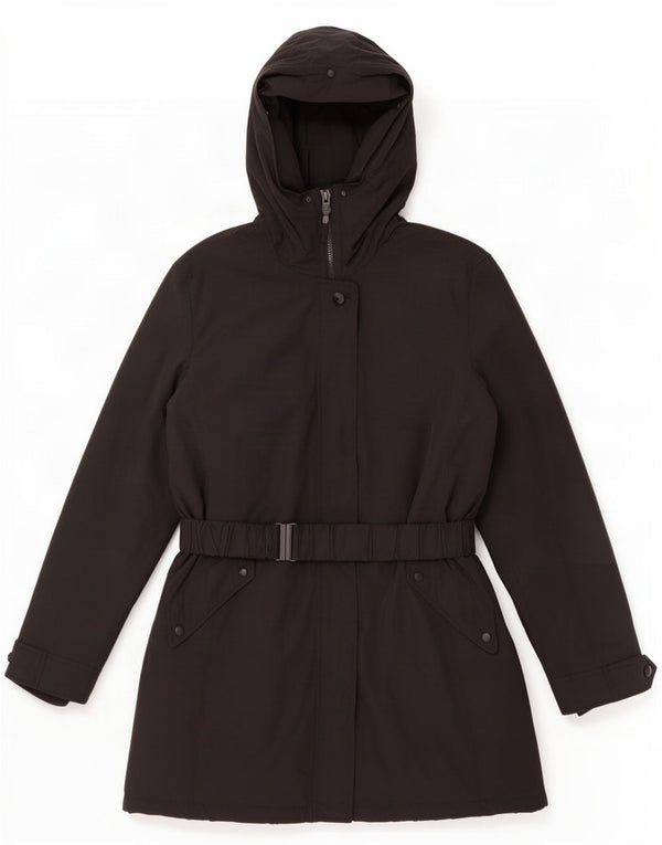 Zara Manteau rembourré à capuche pour femme UK 18 XL Coton noir
