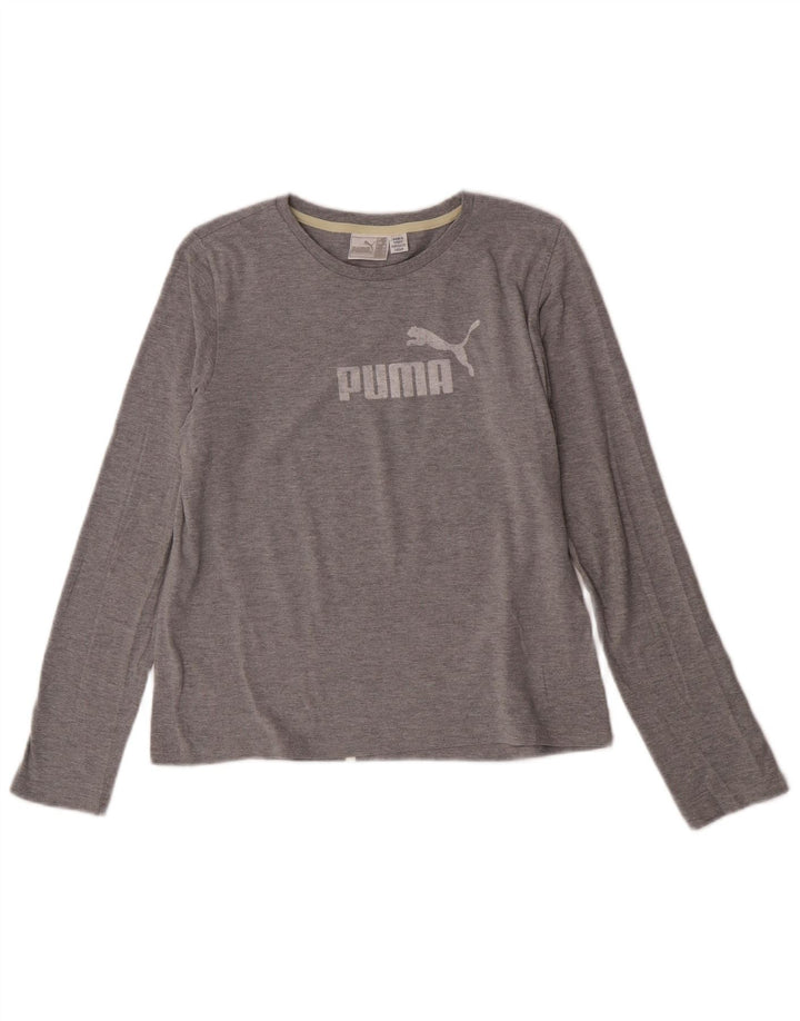 Puma Haut graphique à manches longues pour femme UK 14 Large Gris