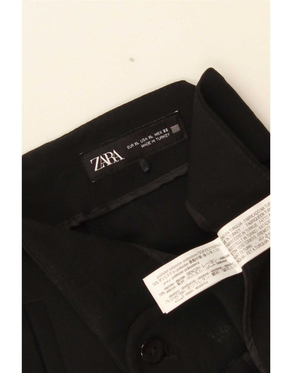 Zara Pantalon Chino Fuselé Taille Haute Femme XL W32 L32 Noir Polyester