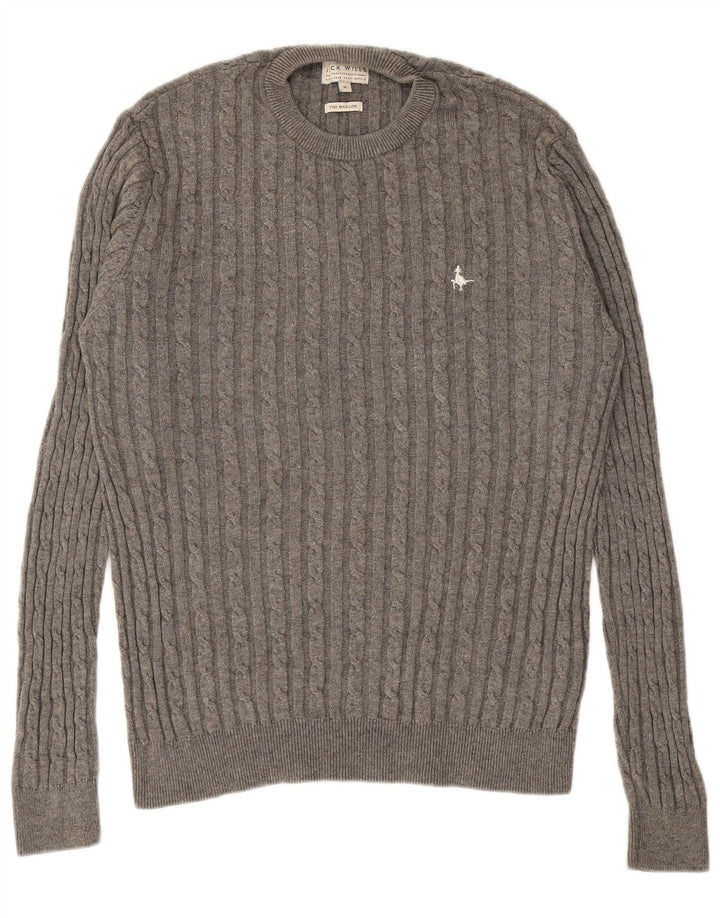 JACK WILLS Pull Col Rond The Marlow Homme Gris Moyen
