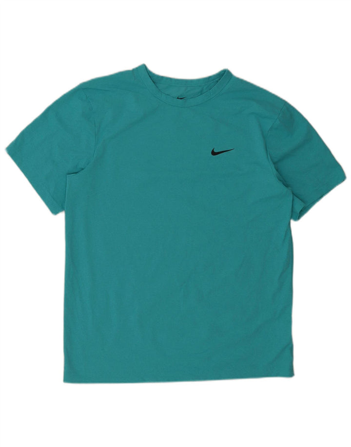 Nike Hommes Dri Fit T-Shirt Haut Turquoise Moyen Polyester