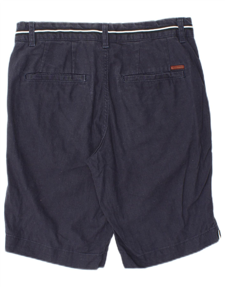 JACK & JONES Short Chino Homme Coupe Regular XS W28 Bleu Marine Lin