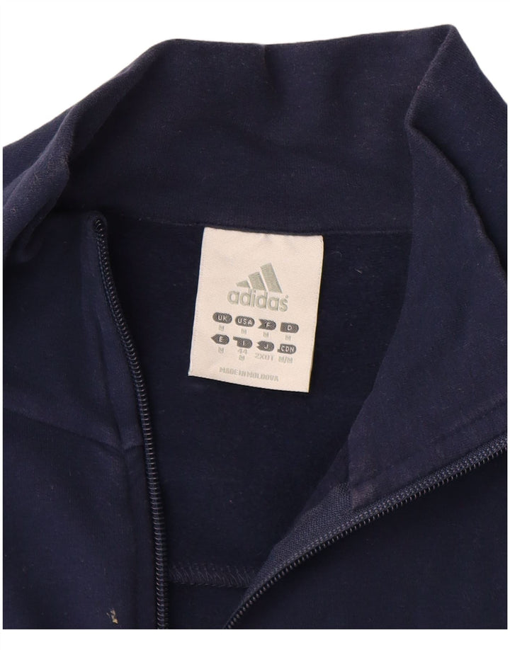 ADIDAS Veste de survêtement pour femme UK 12 Bleu marine moyen en coton
