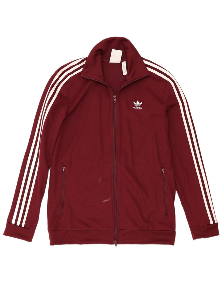 Adidas Veste de survêtement pour homme en coton bordeaux moyen