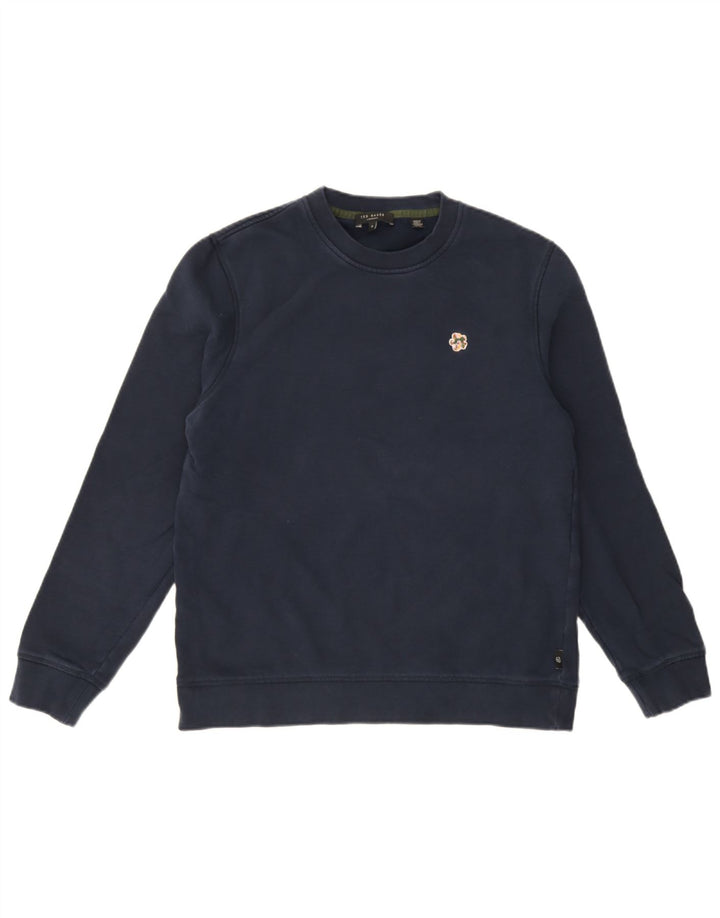 Ted Baker Sweat-shirt pour homme Taille 3 Bleu marine moyen Coton