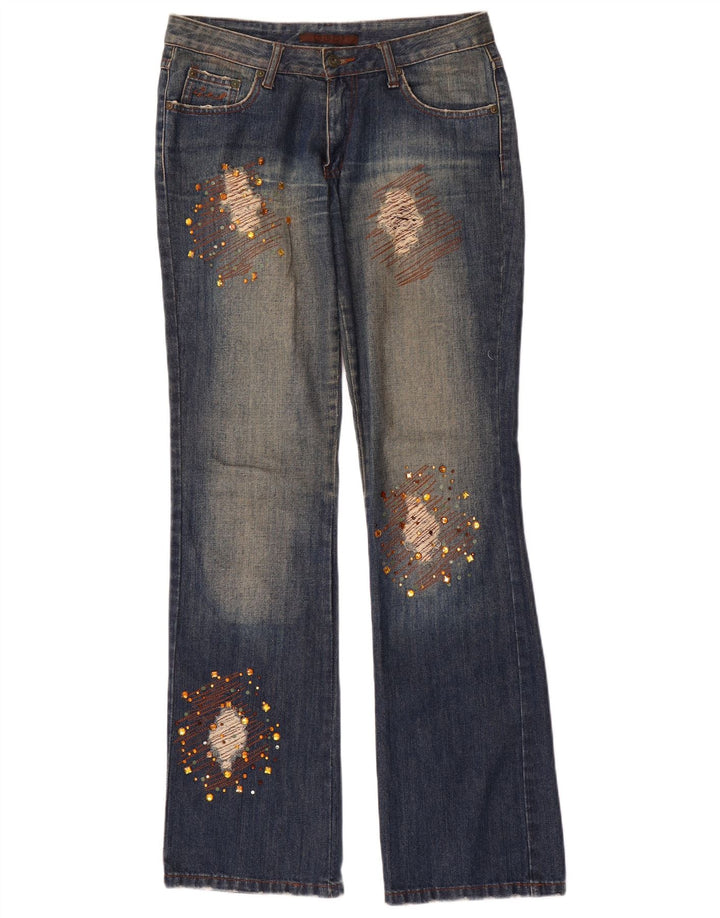 Elisa Landri Jean bootcut effet vieilli pour femme IT 44 Medium W30 L35 Bleu