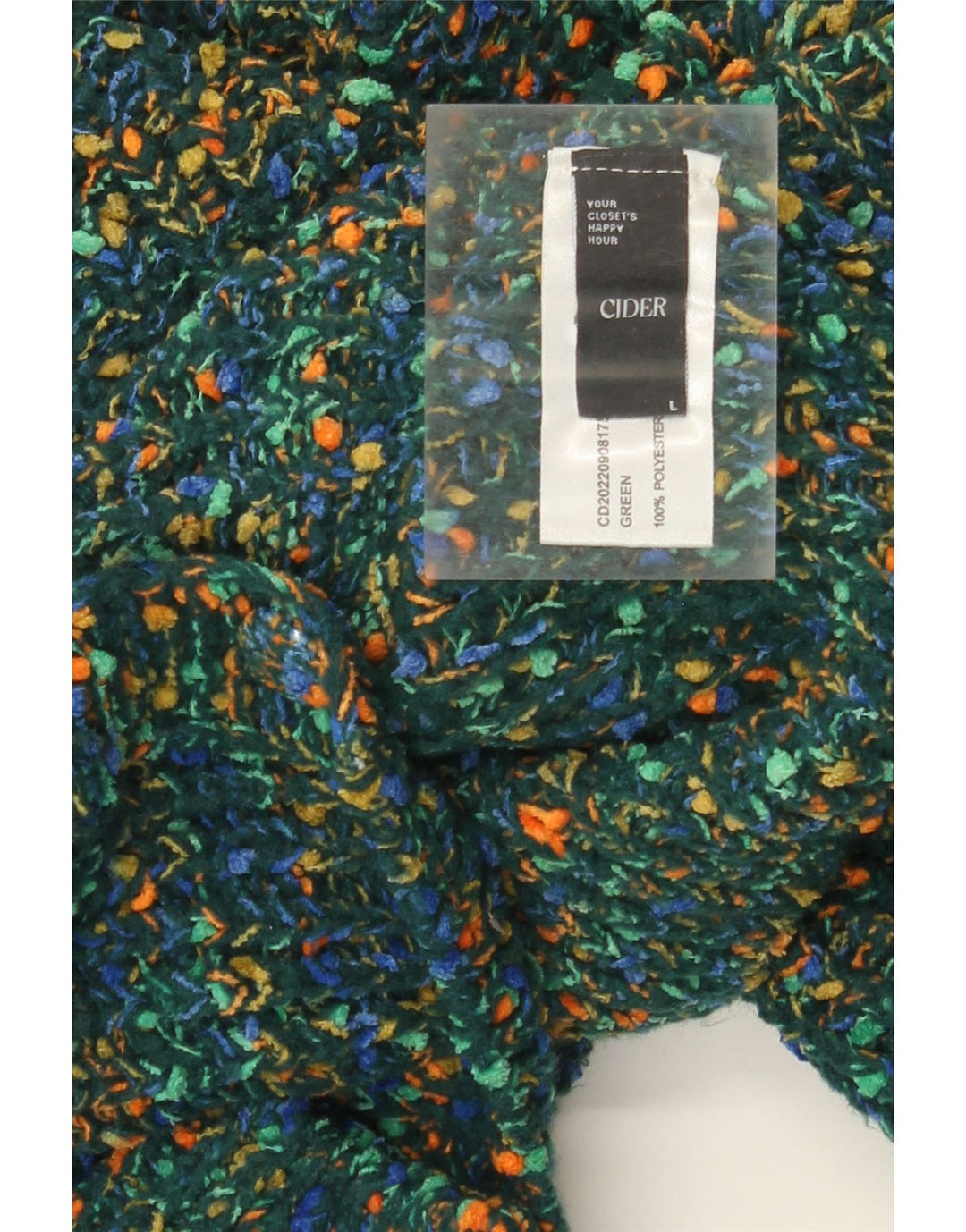 Cider Womens Crop Cardigan Pull UK 16 Grand Vert Moucheté Polyester