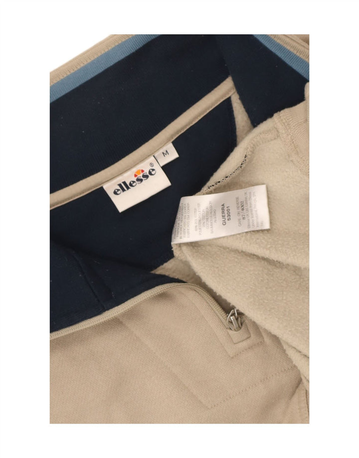 Ellesse Sweat-shirt à col zippé pour homme Beige moyen Polyester