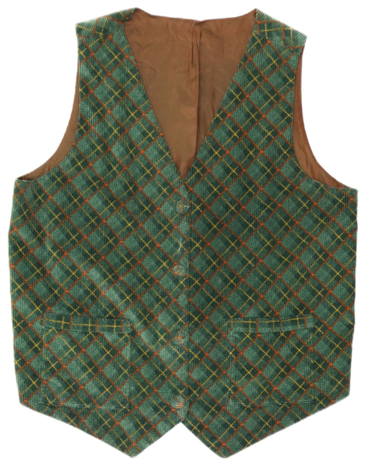 gilet femme vintage UK 16 Grand chèque vert