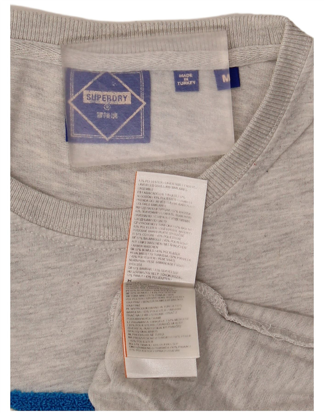 Superdry T-Shirt Graphique Homme Gris Moyen Moucheté Coton