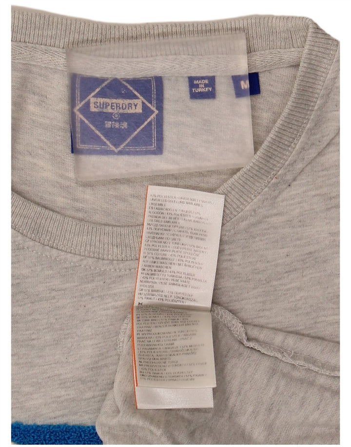 Superdry T-Shirt Graphique Homme Gris Moyen Moucheté Coton