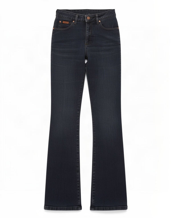 Wrangler Jean Bootcut Regular Femme W28 L32 Bleu Marine Coton