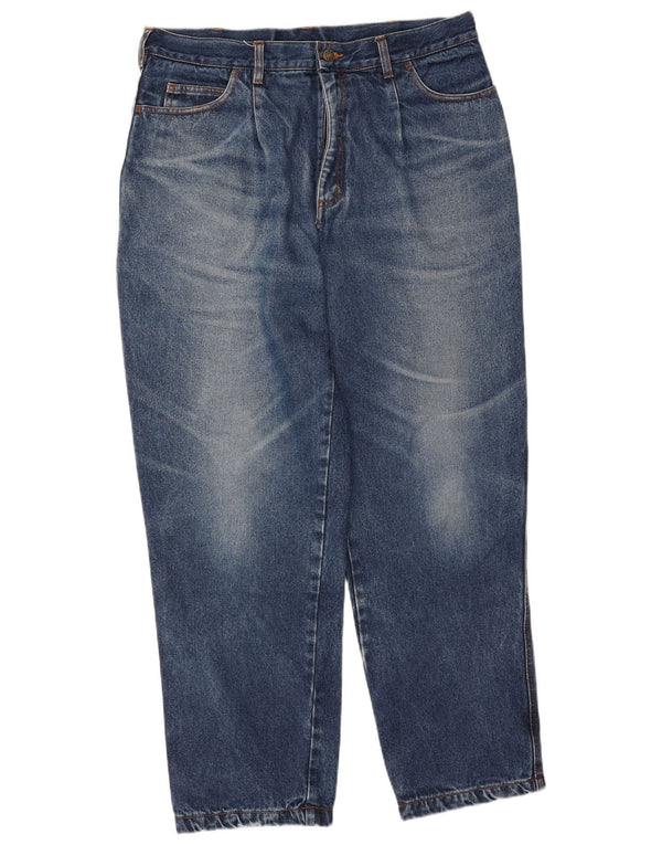 vintage Mens Cargo Tapered Jeans W36 L31 Bleu Coton