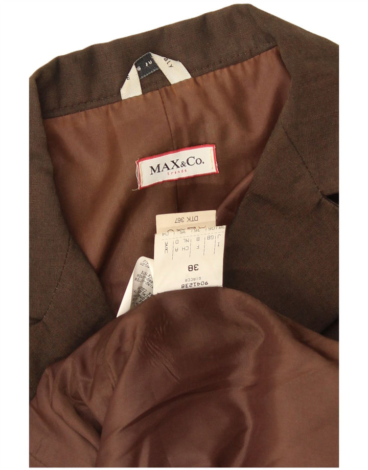 Max & Co. Veste blazer à 3 boutons pour femme UK 6 XS Marron Viscose