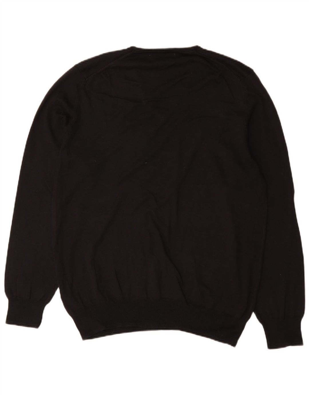 Zara Pull col V pour homme en coton noir Large