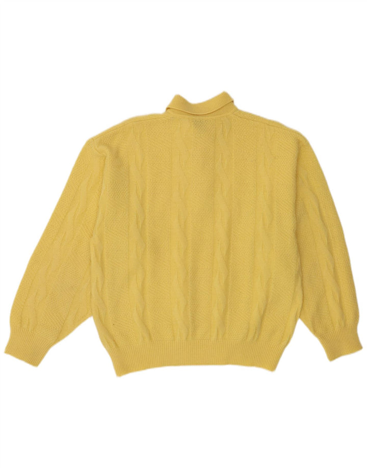 vintage Mens Polo Neck Jumper Pull Grande Laine Jaune