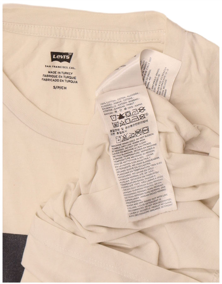 Levi's T-Shirt Graphique Top Small Homme Blanc Cassé