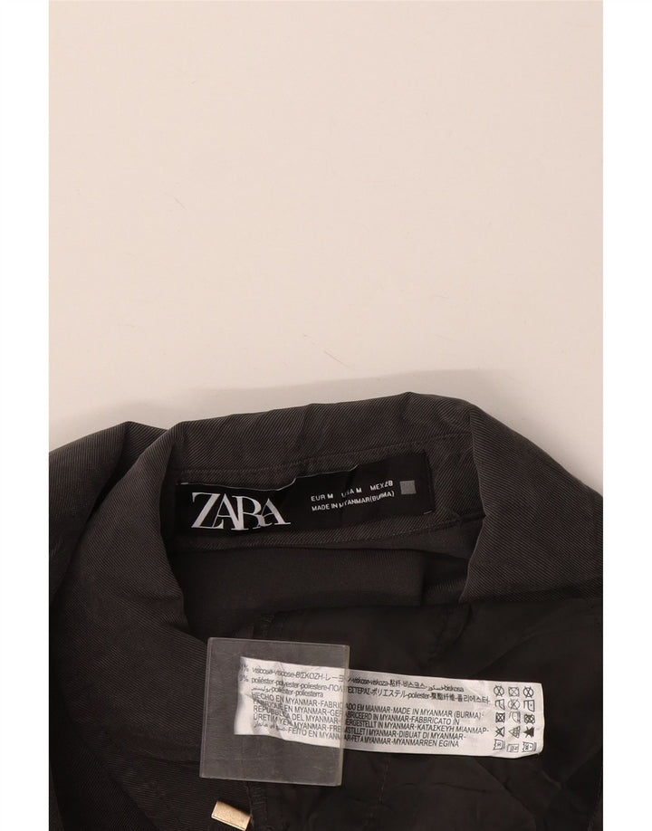 Zara Femme Robe Chemise UK 44 Gris Moyen Viscose
