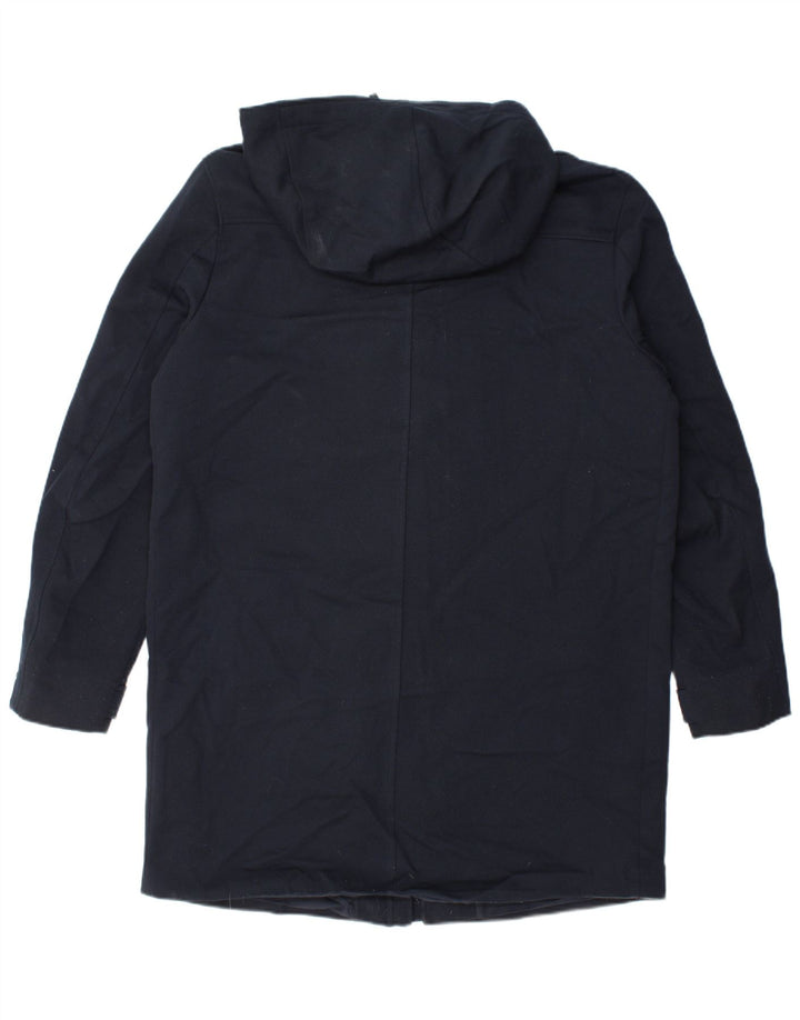 Zara Manteau rembourré à capuche pour homme UK 40 Large Bleu marine Polyester Hiver