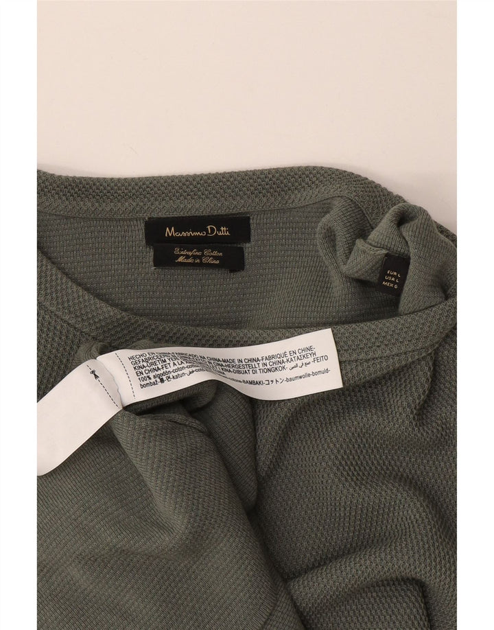 Massimo Dutti Haut Homme Manches Longues Grand Coton Vert