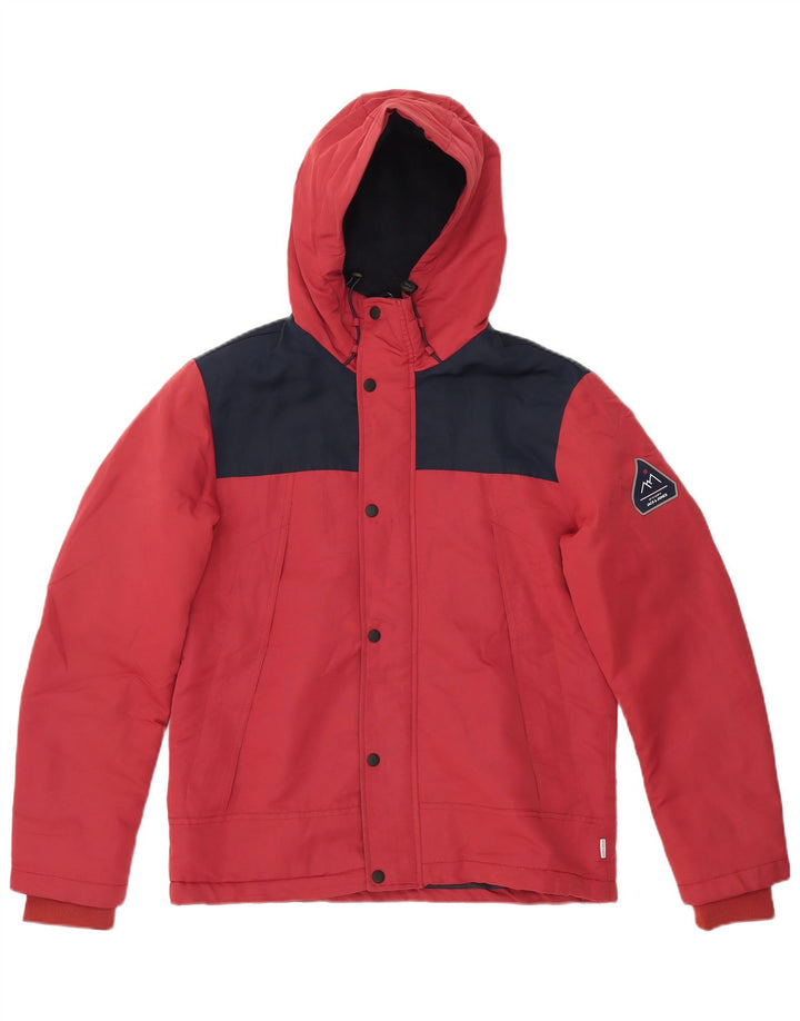 JACK & JONES Veste coupe-vent à capuche pour homme UK 38 Rouge moyen Colourblock