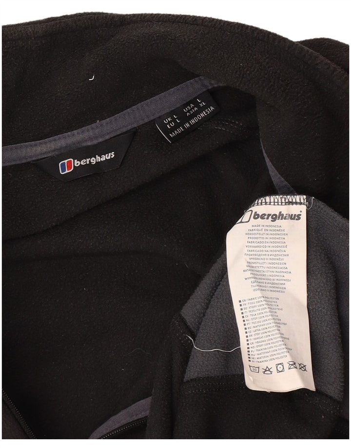 Berghaus Pull polaire à col zippé pour homme Large Noir Colorblock Polyester